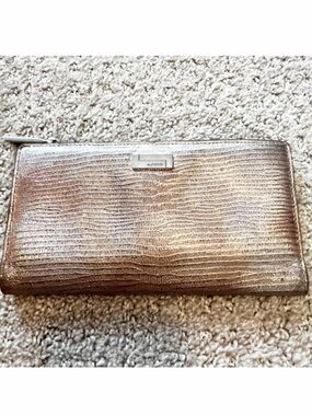 LODIS Bronze Metallic Textured Leather Wallet Minimalist Casual ID Card Holder